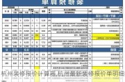 杭州装修报价计算器,杭州最新装修报价单明细表