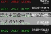 远大中国盘中异动 临近午盘股价大跌6.98%